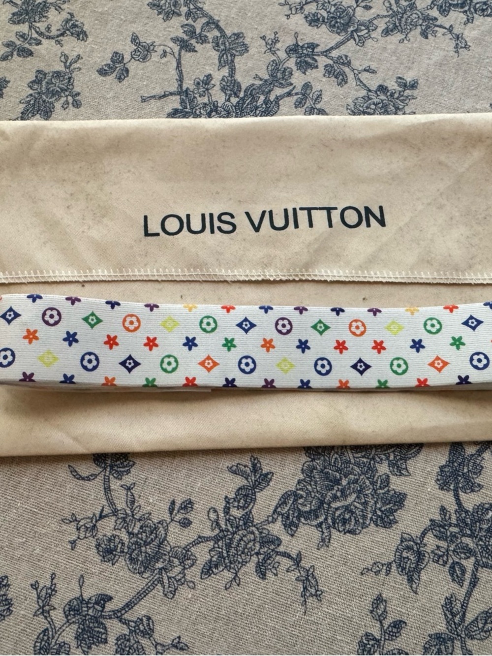 Upcycled Multicolor Monogram Bandeau on White